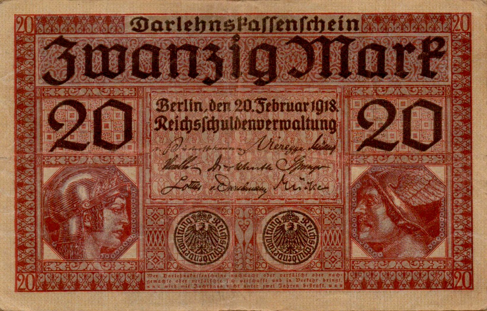 Germany 20 1918 XF+ P-57